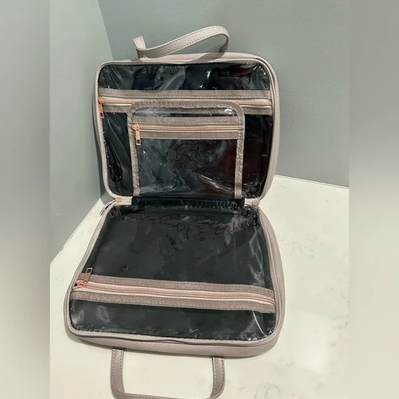 Leather Toiletry Travel Bag for Women - Large Cosmetic Size - Picture 9 of 11